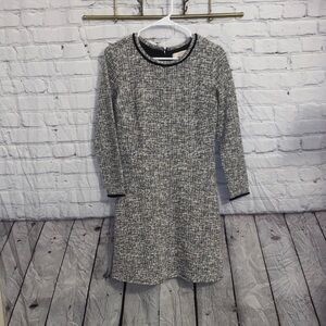 Loft Elegant Black, sparkle, purple, White Tweed Dress